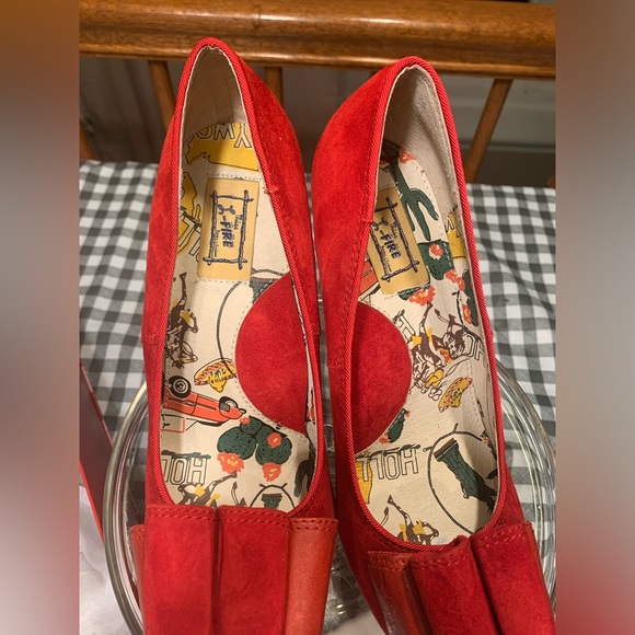 Miss L-Fire Red Savoy Suede Shoes - Picture 4 of 5